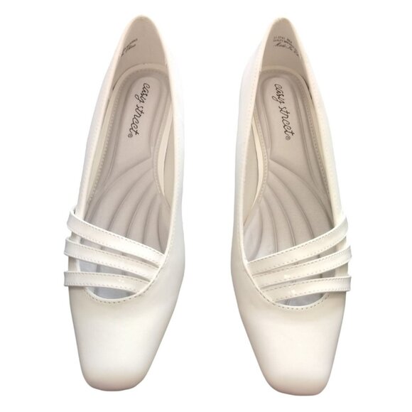 Easy Street Entice Size 8M Pumps Ivory Low Heel Dress Shoes Square Toe Comfort - Picture 4 of 14